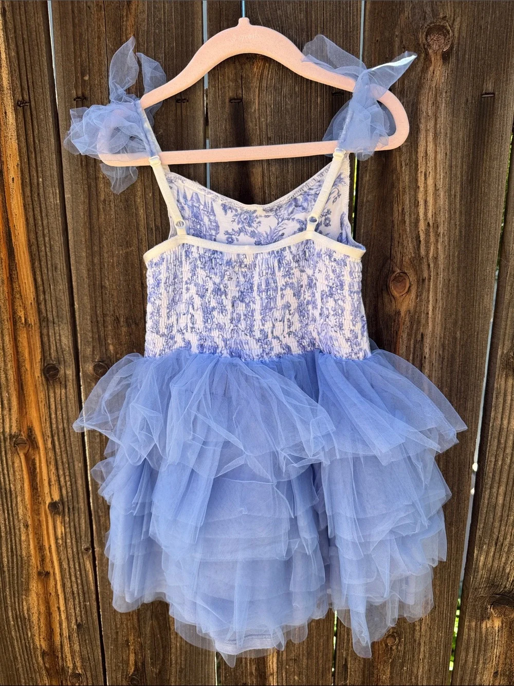 Posh Peanut Briar Ruffled Tulle Smocked Dress